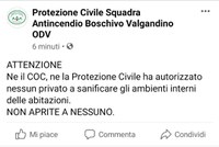 AVVISO DA PROTEZIONE CIVILE SQUADRA ANTINCENDIO BOSCHIVO VALGANDINO – ODV